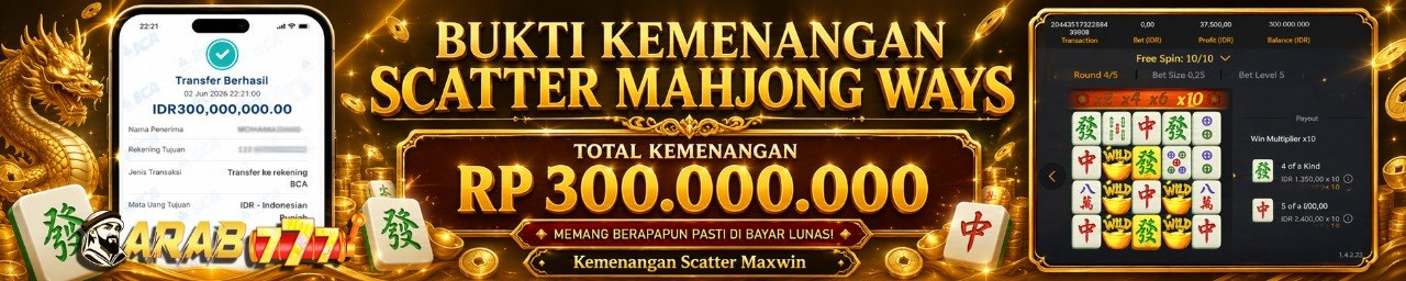 JACKPOT MEMBER ARAB777 MAHJONG WAYS 300JT